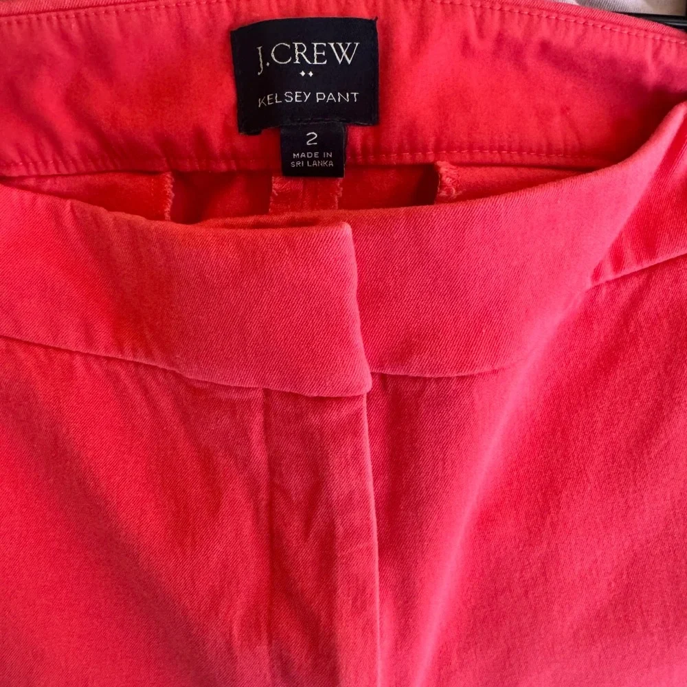 J.Crew Kelsey Pant Pink Red Kick Flare Cropped Trousers Size 2 - Picture 3 of 4